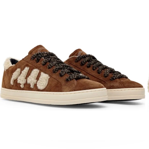 P448 Shoes - P448 JOHN BROWN NUBUCK SUEDE W/FAUX FLEECE LACE SNEAKERS SIZE 38 NEVER WORN